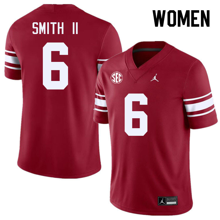 Women #6 Nigel Smith II Oklahoma Sooners 2024 SEC Conference College Football Jerseys-Throwback